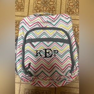 EUC Thirty One Party Punch Backpack Sling Camera Diaper Bag One Shoulder Chevron